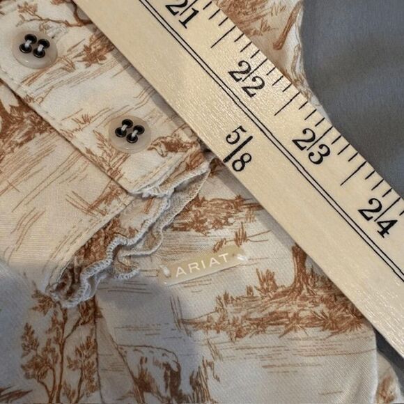 Ariat Clarion Blouse Lightweight Viscose Toile Western Print Ruffles Size XS - Picture 15 of 16